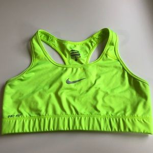 Nike Pro Neon Yellow Sports Bra